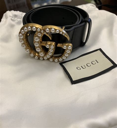 gucci peral belt|Gucci pearl belt small.